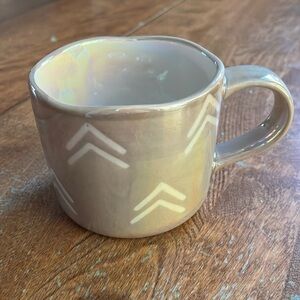 Anthropologie MUG HIDDEN Iridescent Snowbound OWLS "Owl You Need is Love” NEW